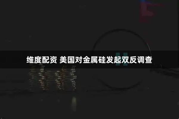 维度配资 美国对金属硅发起双反调查