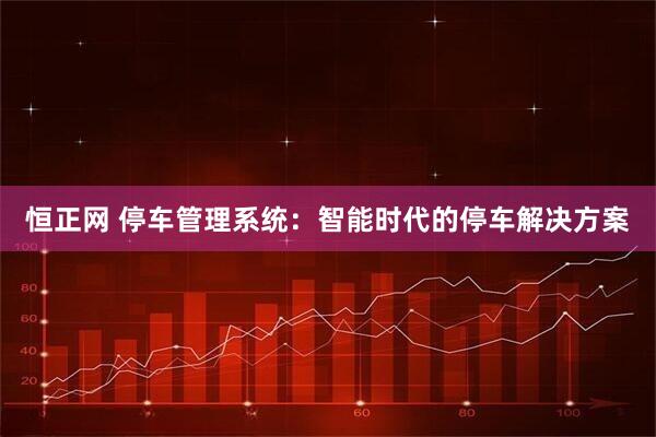 恒正网 停车管理系统：智能时代的停车解决方案